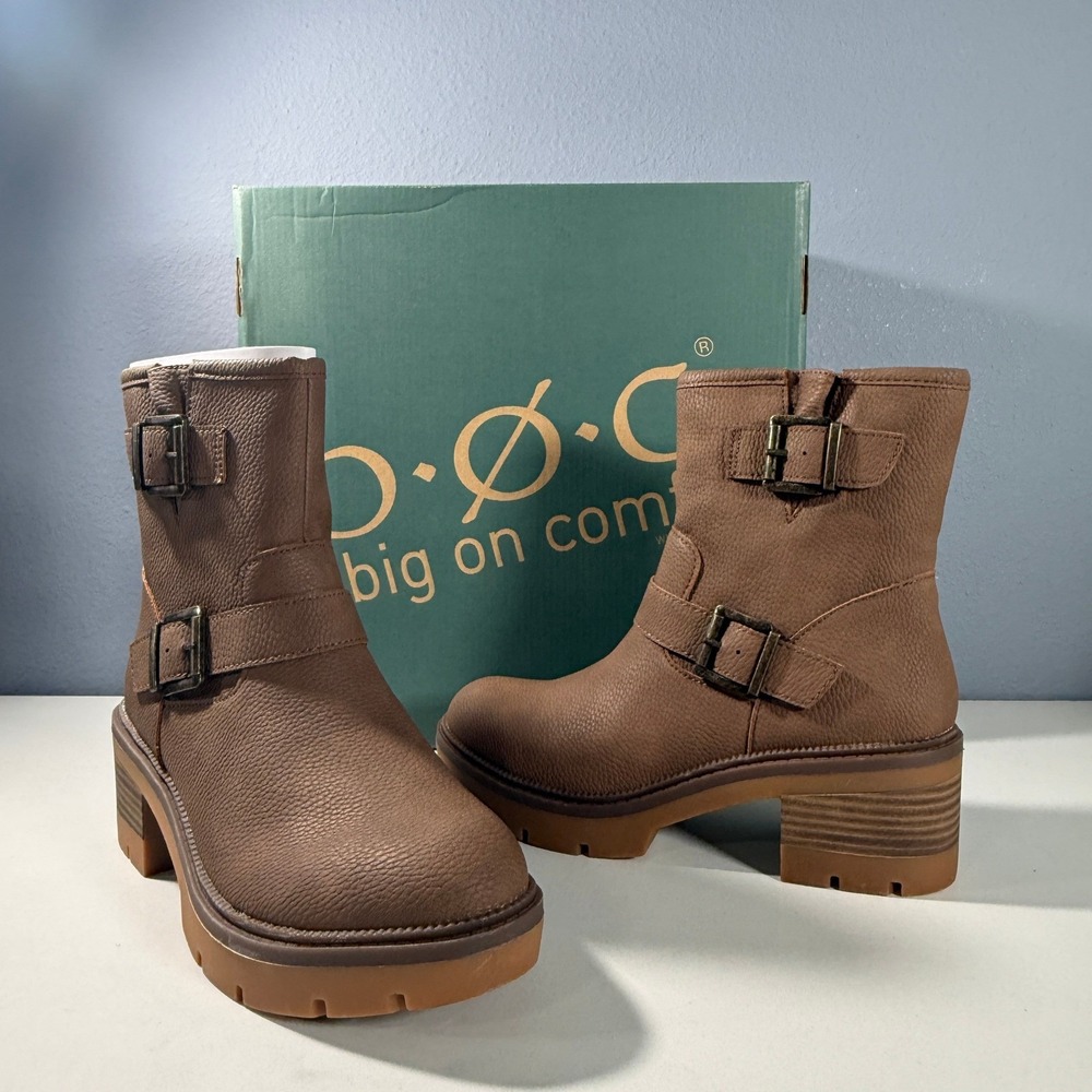 B.O.C. by Born Monika Platform Bootie Brown Women Lug‎ Sole Block Heel Size 10
